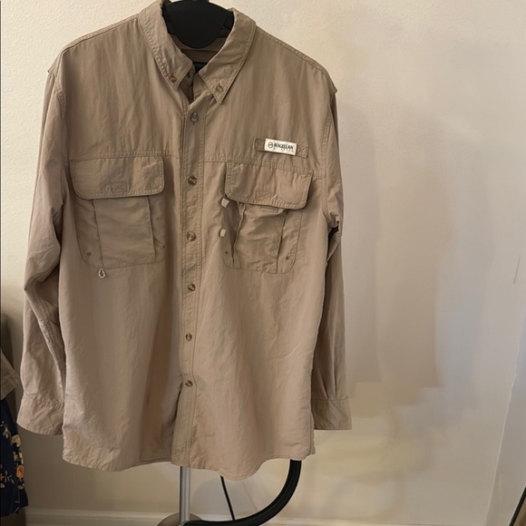 Magellan Outdoors Tan Lightweight Shirt Jacket with Utility Design - Picture 1 of 4